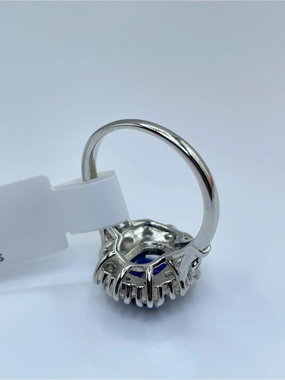 Swarovski Crystal Elements Sapphire Blue Crystal Halo Ring Size 9 Glam